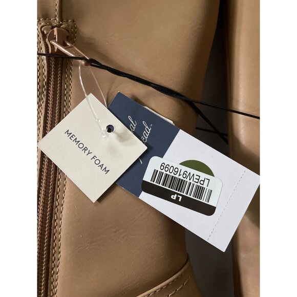 Knee High Light Brown Faux Leather Memory Foam Boots Size 11 Made In China With - Picture 3 of 8